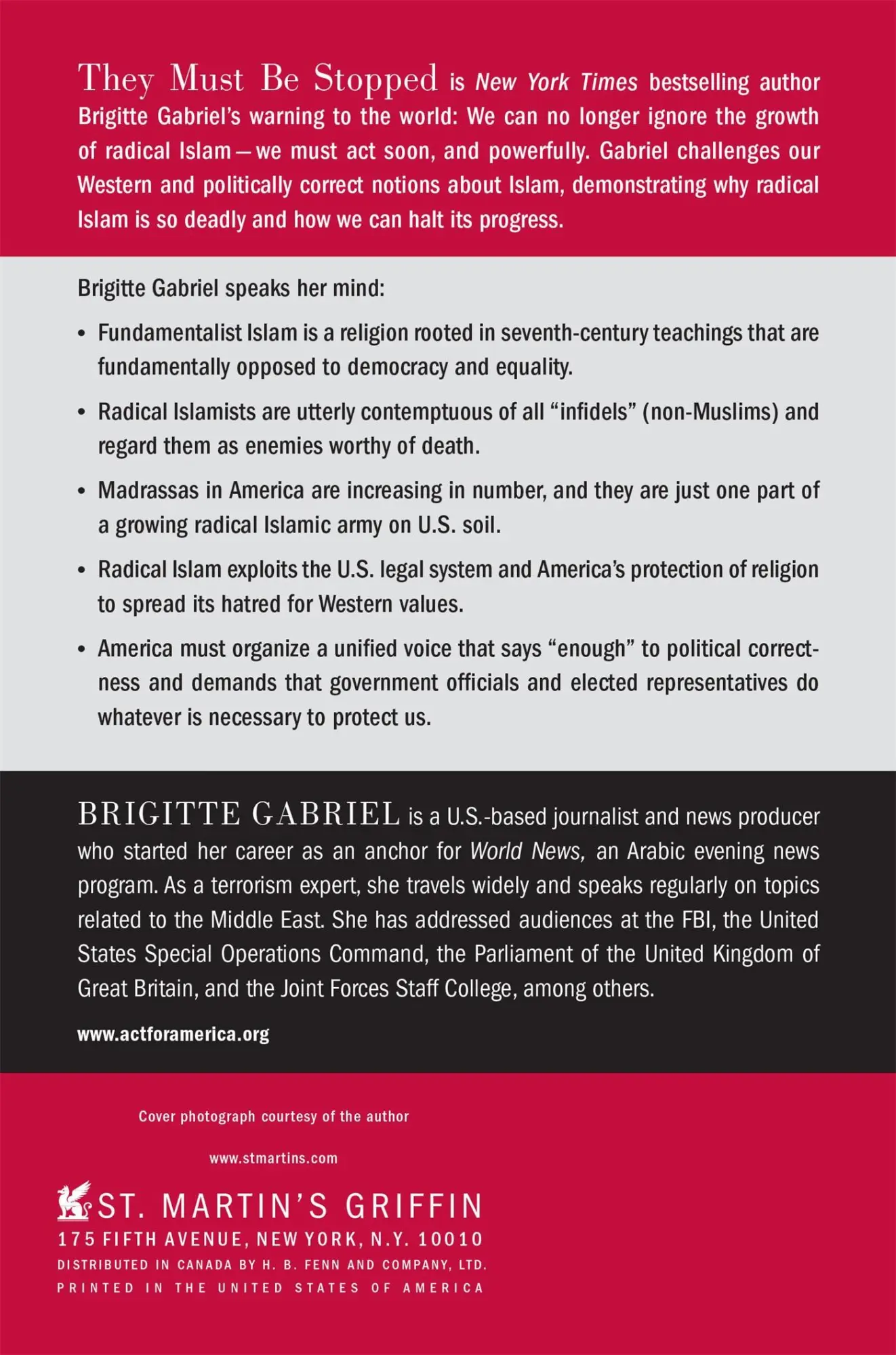 Rückseite: 9780312571283 | They Must Be Stopped | Brigitte Gabriel | Taschenbuch | Englisch