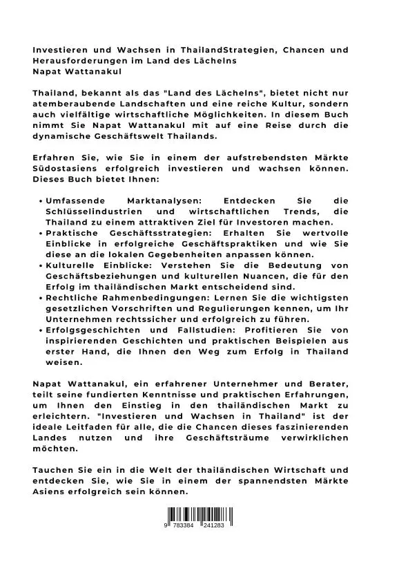 Rückseite: 9783384241283 | Investieren und Wachsen in Thailand | Napat Wattanakul | Buch | 204 S.
