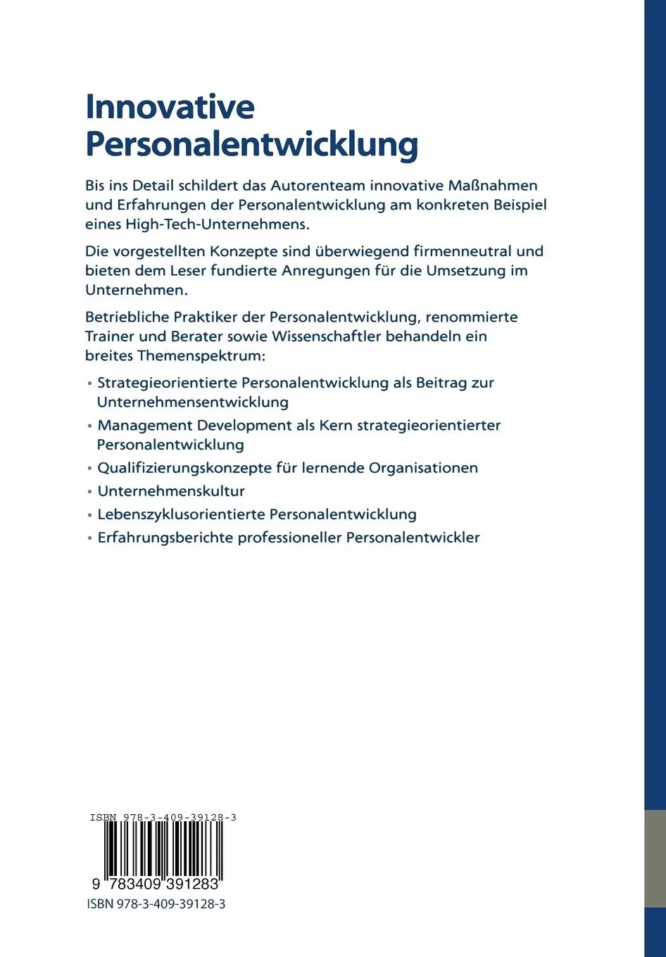 Rückseite: 9783409391283 | Innovative Personalentwicklung | Grundlagen, Konzepte, Erfahrungen