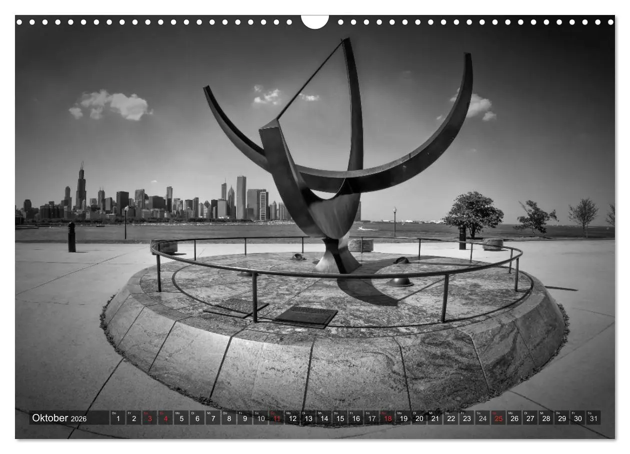 Bild: 9783516211283 | CHICAGO Monochrom (Wandkalender 2026 DIN A3 quer), CALVENDO...