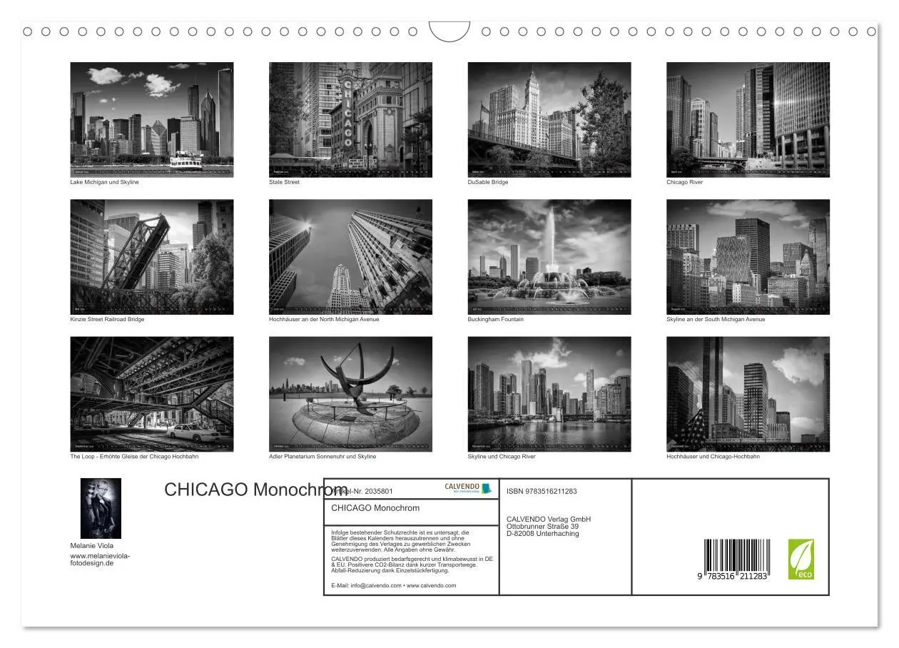 Bild: 9783516211283 | CHICAGO Monochrom (Wandkalender 2026 DIN A3 quer), CALVENDO...