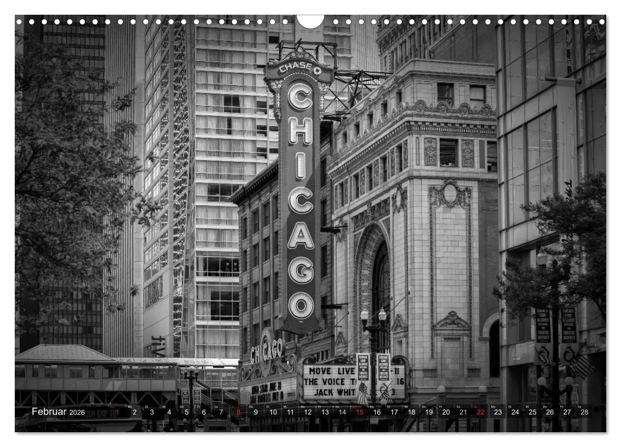 Bild: 9783516211283 | CHICAGO Monochrom (Wandkalender 2026 DIN A3 quer), CALVENDO...