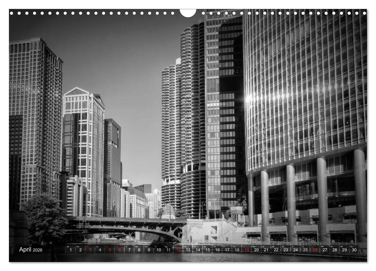 Bild: 9783516211283 | CHICAGO Monochrom (Wandkalender 2026 DIN A3 quer), CALVENDO...