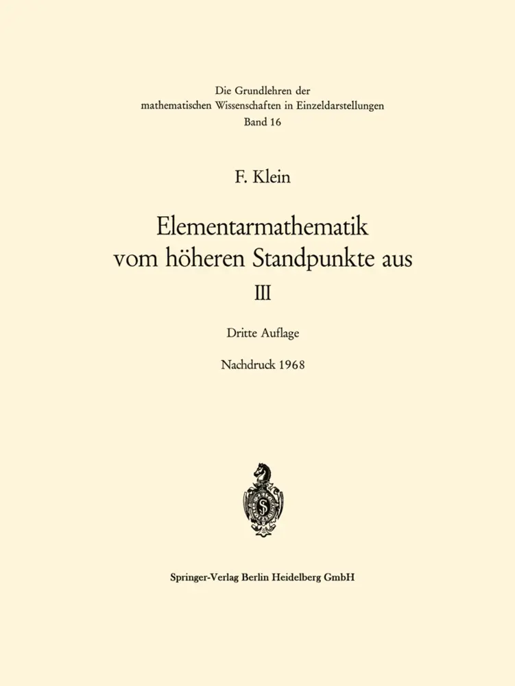 Cover: 9783540041283 | Präzisions- und Approximationsmathematik | Felix Klein | Buch | x