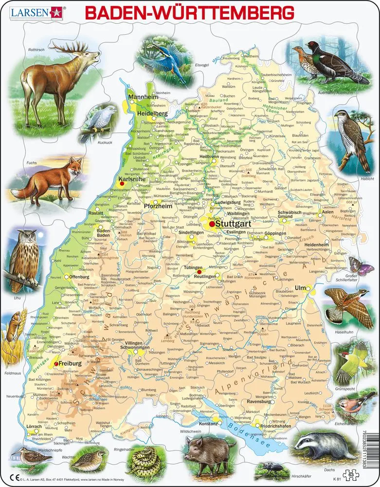Cover: 7023852111383 | Puzzle - Baden-Württemberg (physisch) | Puzzle | 2009 | Larsen