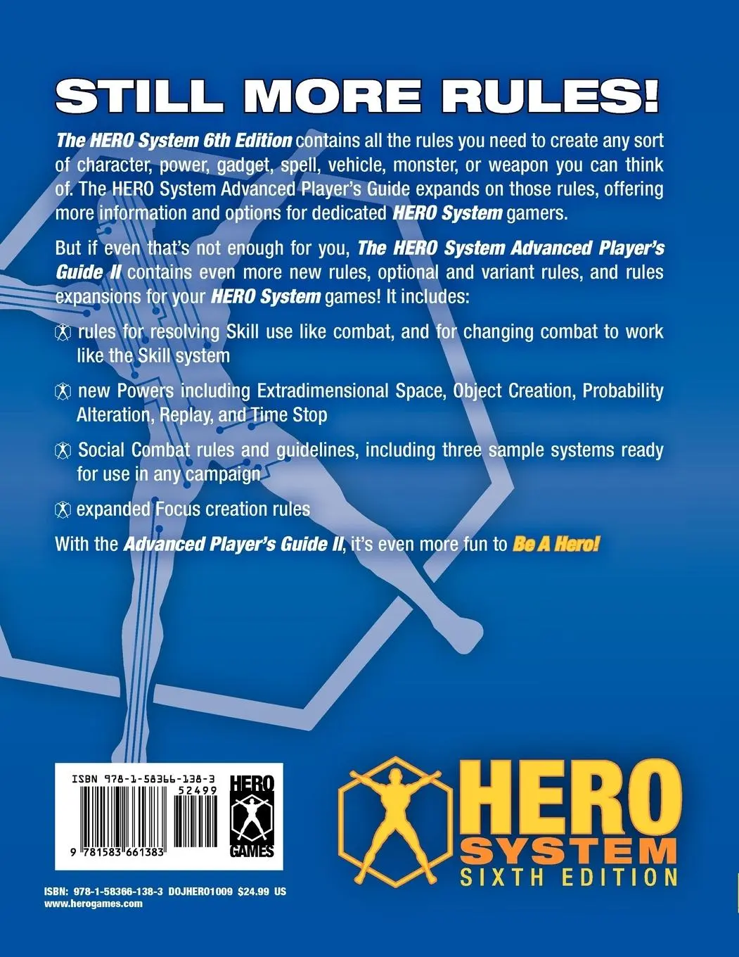 Rückseite: 9781583661383 | Hero System Advanced Player's Guide 2 | Steven S. Long | Taschenbuch
