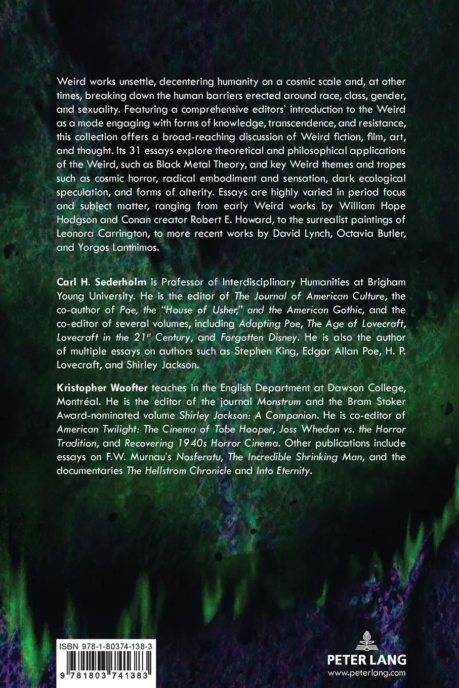 Rückseite: 9781803741383 | The Weird | A Companion | Carl H. Sederholm (u. a.) | Taschenbuch