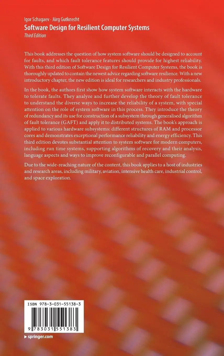 Rückseite: 9783031551383 | Software Design for Resilient Computer Systems | Gutknecht (u. a.)