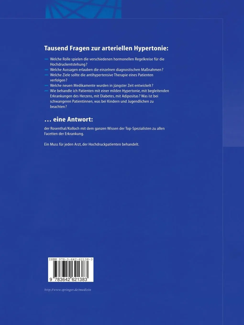 Rückseite: 9783642621383 | Arterielle Hypertonie | Rainer Kolloch (u. a.) | Taschenbuch | xxiv