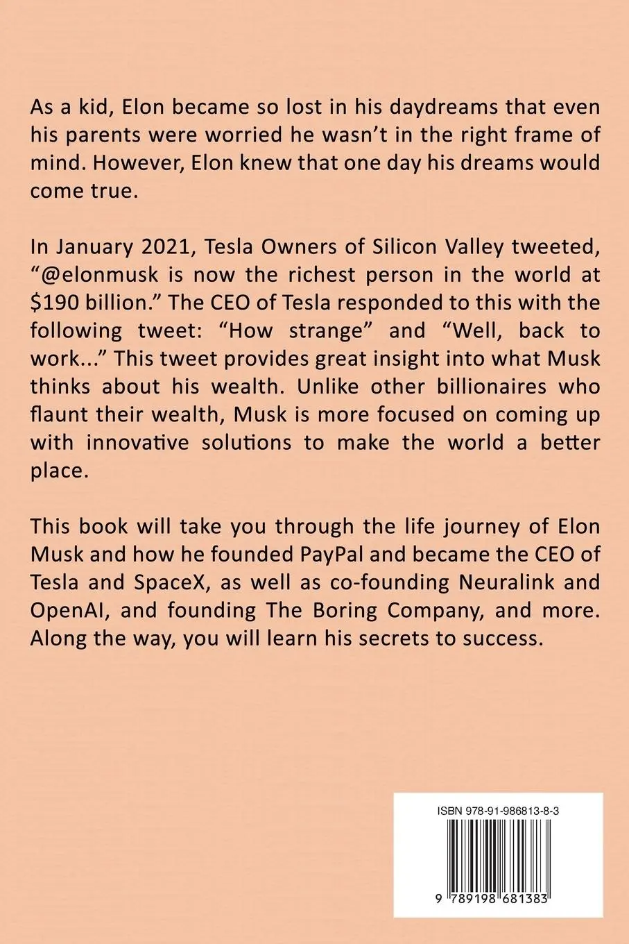 Rückseite: 9789198681383 | Who is Elon Musk? | Phil Cooper | Taschenbuch | Englisch | 2022 | I