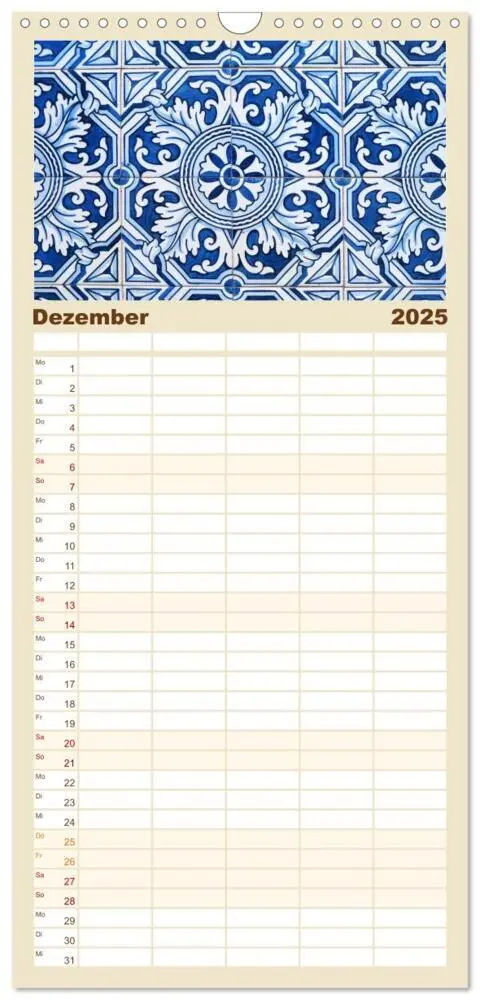 Bild: 9783457101483 | Familienplaner 2025 - Azulejos - Portugals beliebte Kachel Kunst...