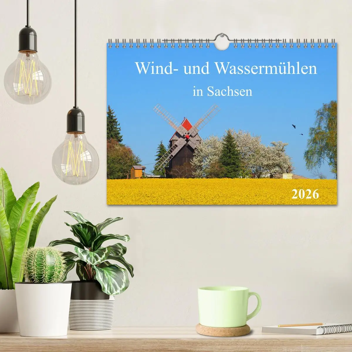 Bild: 9783457651483 | Wind- und Wassermühlen in Sachsen (Wandkalender 2026 DIN A4 quer),...