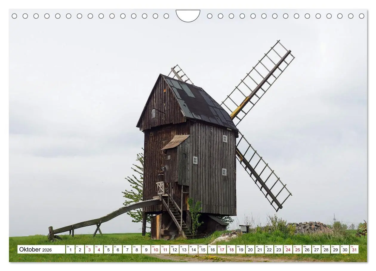 Bild: 9783457651483 | Wind- und Wassermühlen in Sachsen (Wandkalender 2026 DIN A4 quer),...