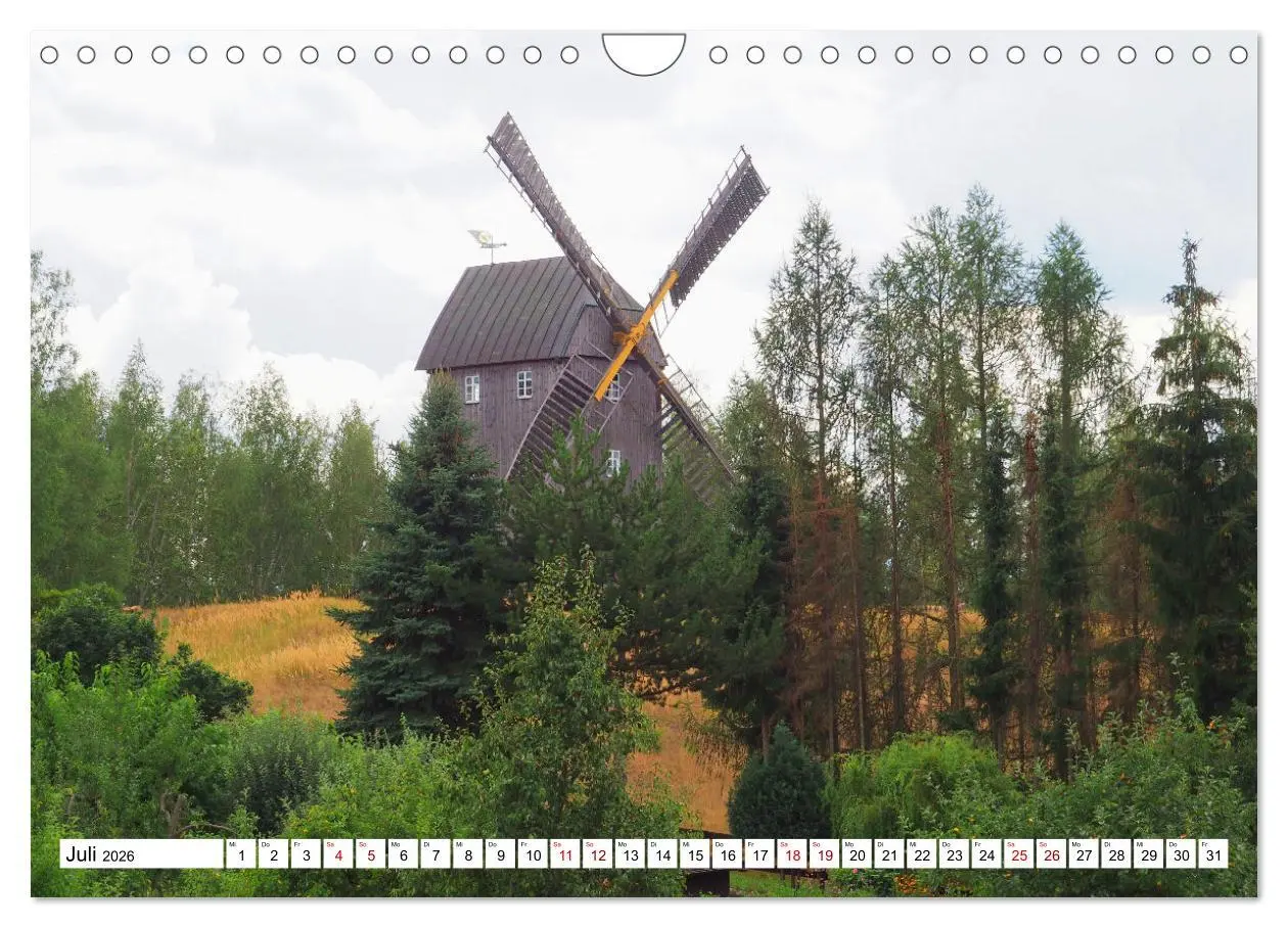 Bild: 9783457651483 | Wind- und Wassermühlen in Sachsen (Wandkalender 2026 DIN A4 quer),...