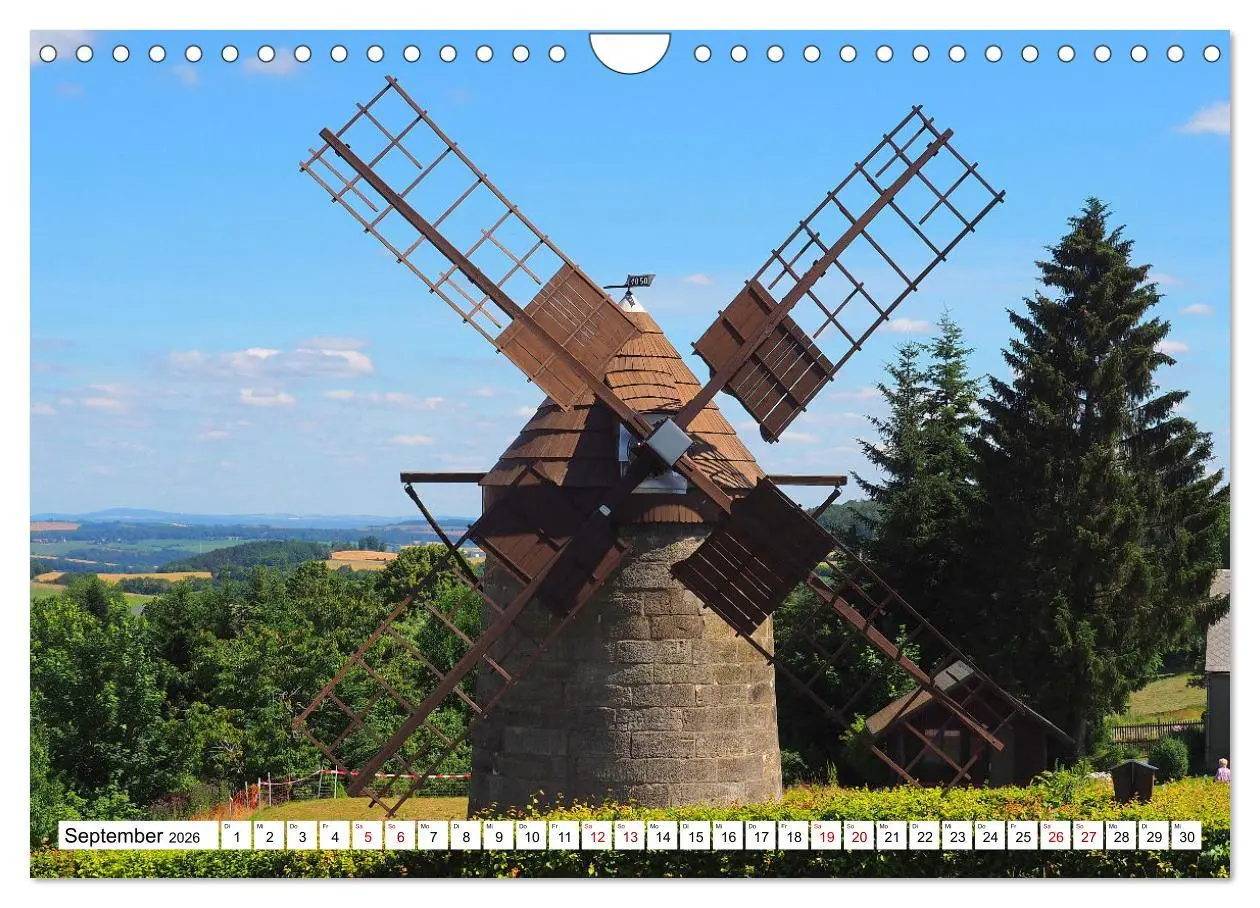 Bild: 9783457651483 | Wind- und Wassermühlen in Sachsen (Wandkalender 2026 DIN A4 quer),...