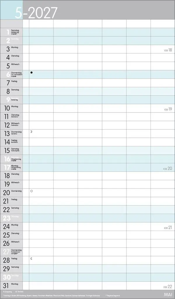 Bild: 9783819301483 | XL Familienplaner Pastell 2027 | Verlag Korsch | Kalender | 14 S.