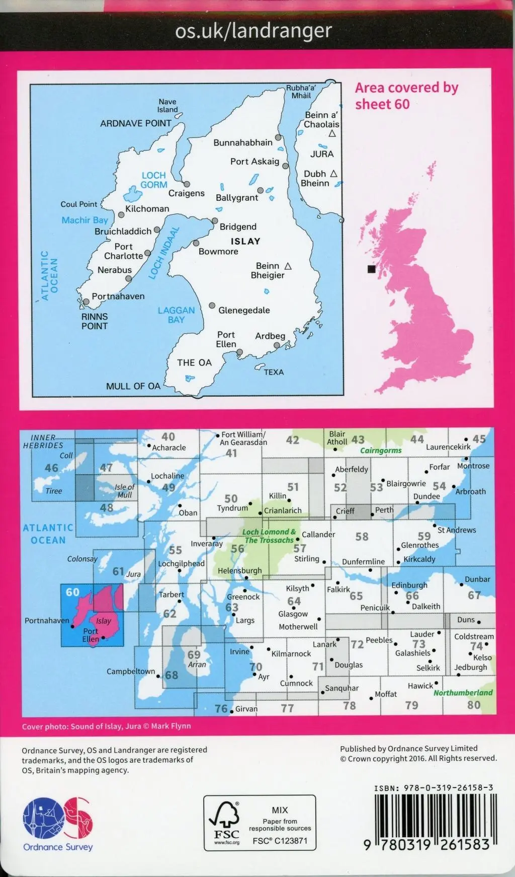 Bild: 9780319261583 | Islay | Ordnance Survey | (Land-)Karte | OS Landranger Map | Englisch
