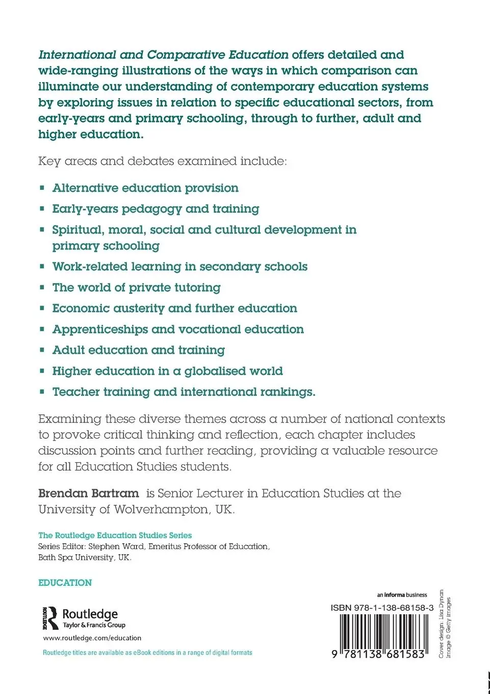 Rückseite: 9781138681583 | International and Comparative Education | Brendan Bartram | Buch