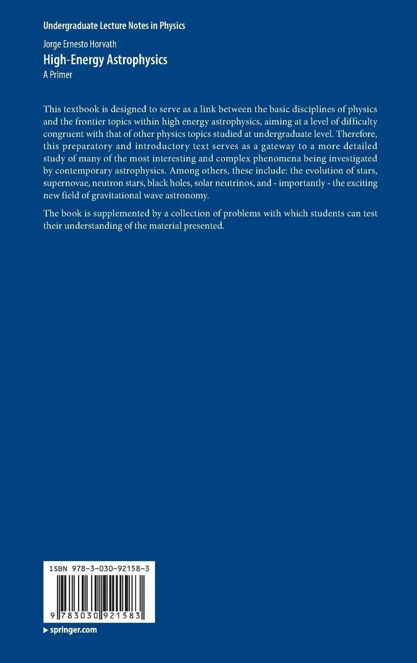Rückseite: 9783030921583 | High-Energy Astrophysics | A Primer | Jorge Ernesto Horvath | Buch