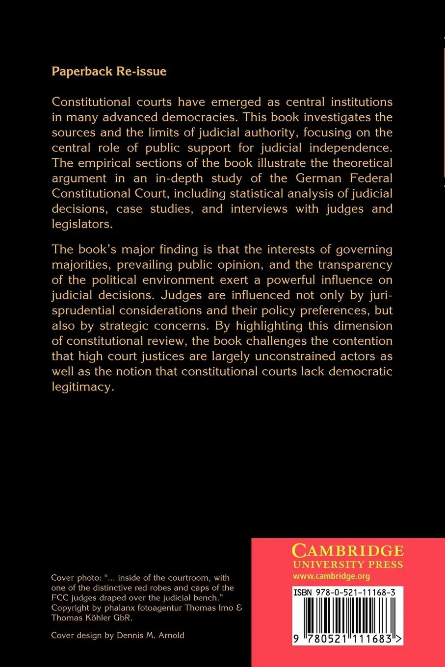 Rückseite: 9780521111683 | The Politics of Constitutional Review in Germany | Vanberg (u. a.)