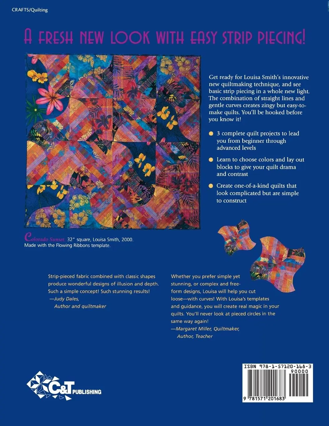 Rückseite: 9781571201683 | Strips 'n Curves | A New Spin on Strip Piecing | Louisa L Smith | Buch