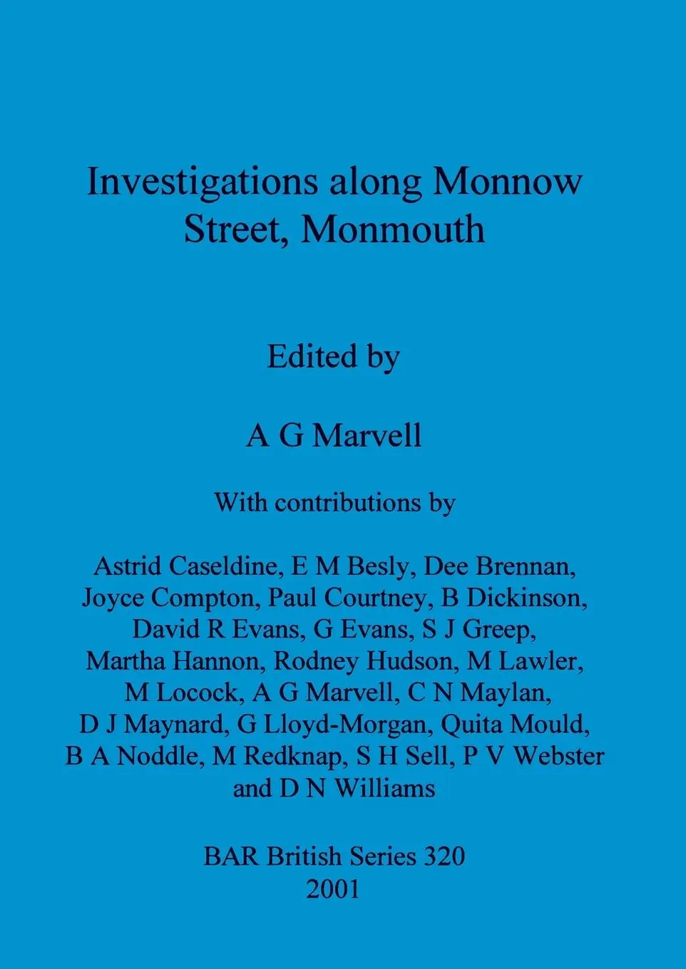 Cover: 9781841711683 | Investigations along Monnow Street, Monmouth | A. G. Marvell | Buch