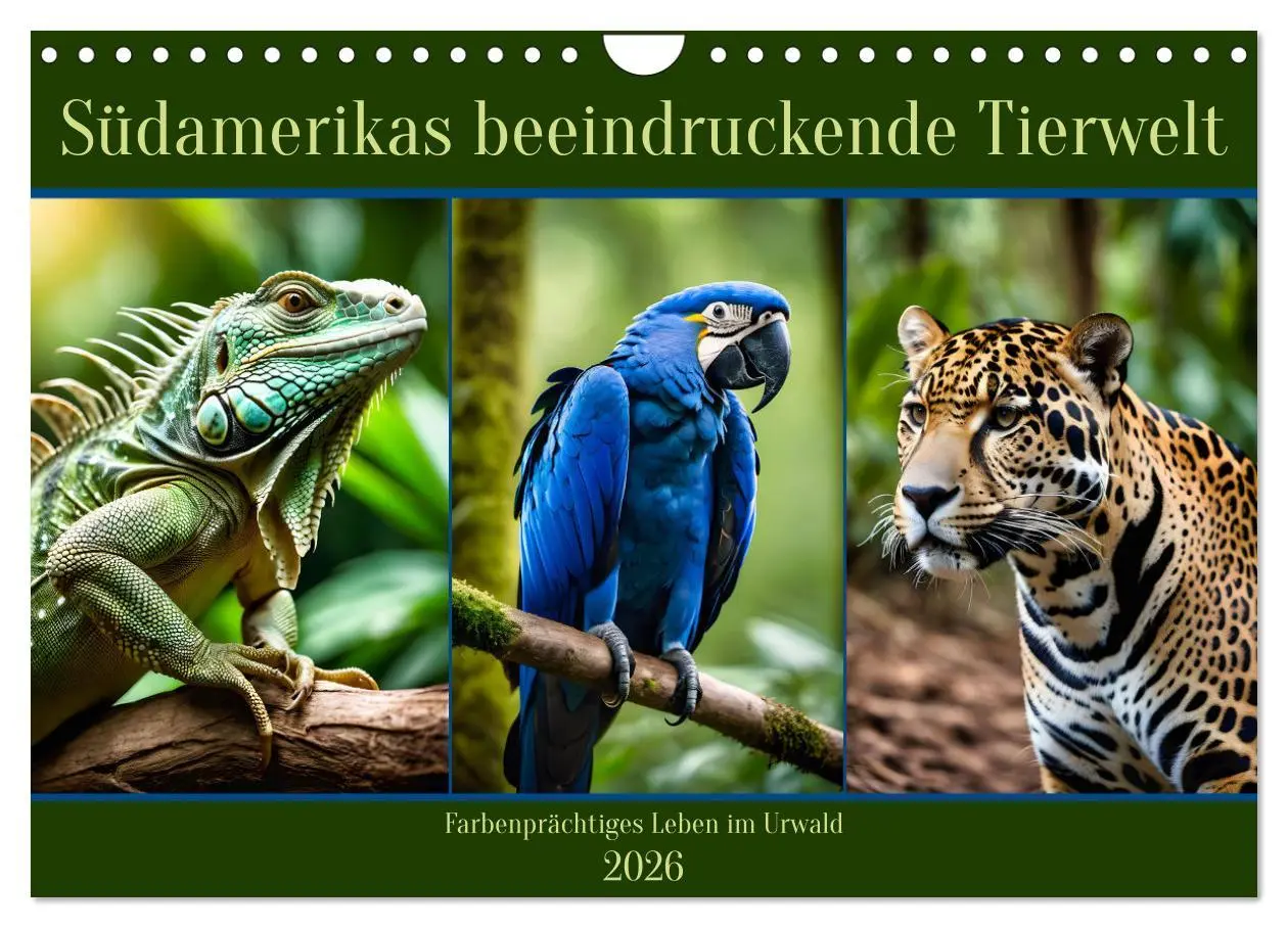 Cover: 9783457251683 | Südamerikas beeindruckende Tierwelt (Wandkalender 2026 DIN A4...