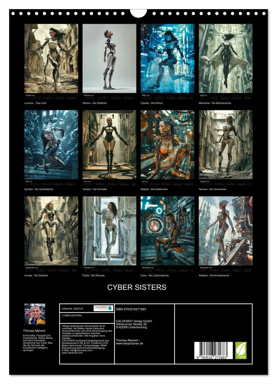 Bild: 9783516271683 | CYBER SISTERS (Wandkalender 2026 DIN A3 hoch), CALVENDO Monatskalender