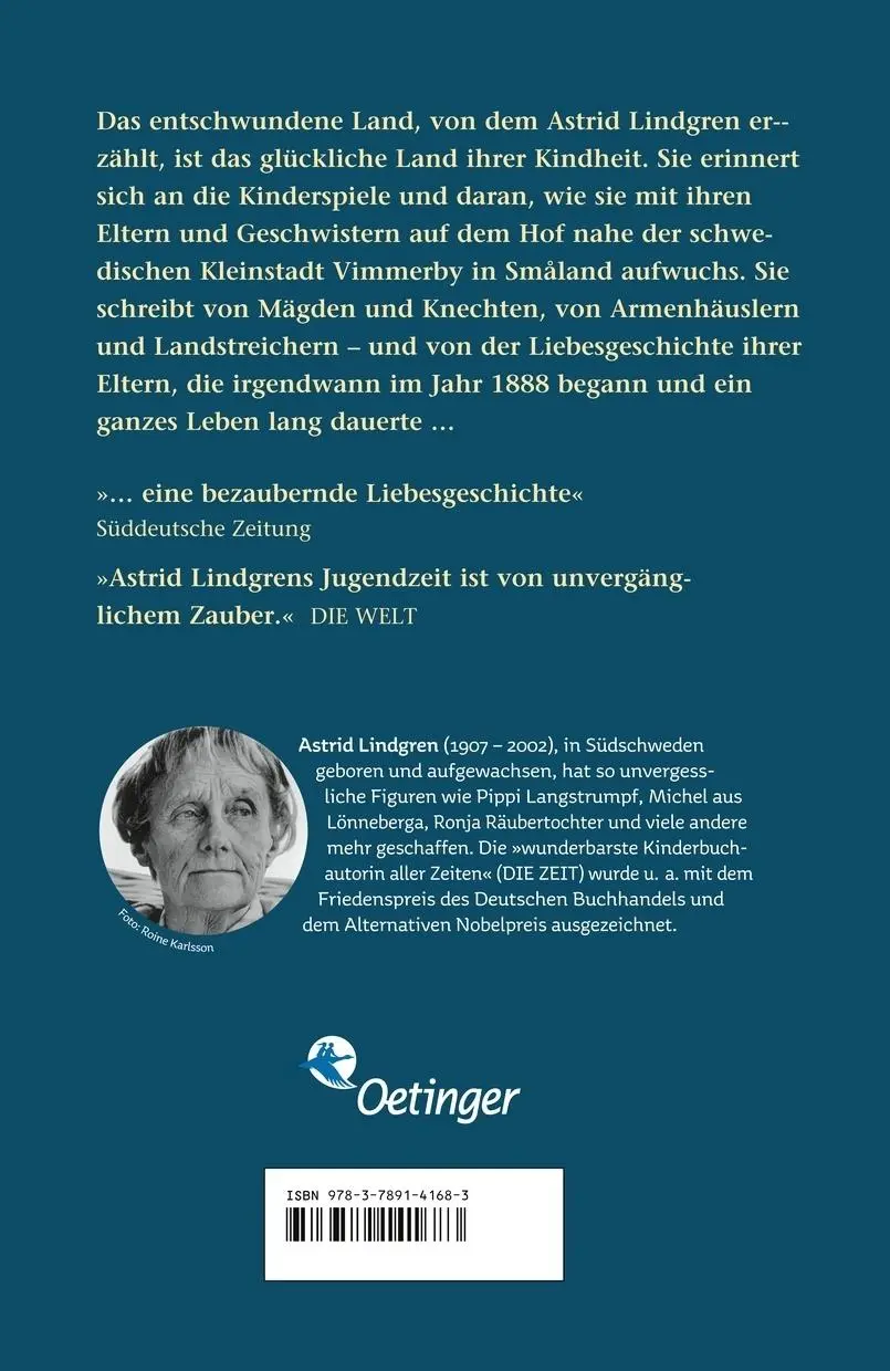 Rückseite: 9783789141683 | Das entschwundene Land | Astrid Lindgren | Buch | 103 S. | Deutsch