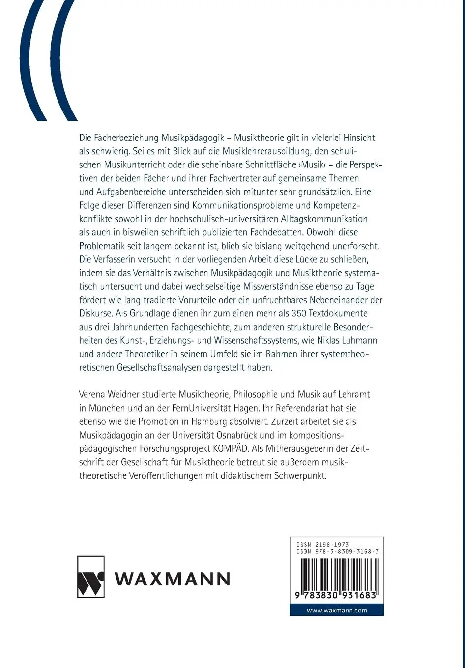 Rückseite: 9783830931683 | Musikpädagogik und Musiktheorie | Verena Weidner | Taschenbuch | 2018