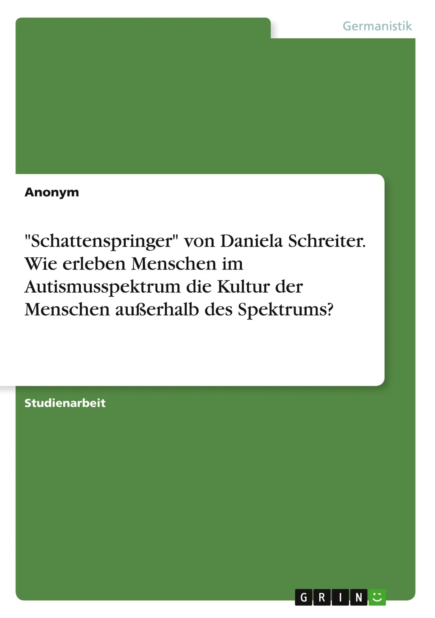 Cover: 9783389001783 | "Schattenspringer" von Daniela Schreiter. Wie erleben Menschen im...