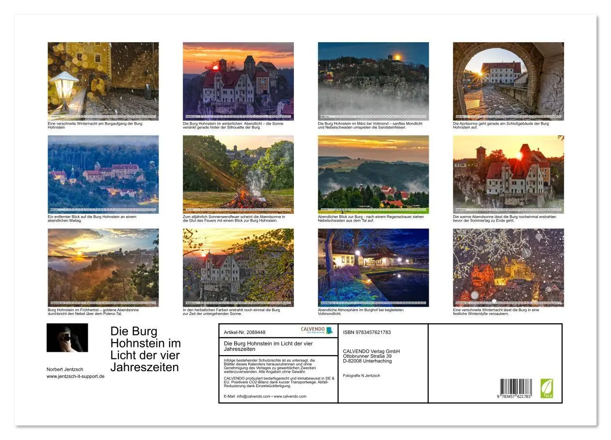 Bild: 9783457621783 | Die Burg Hohnstein im Licht der vier Jahreszeiten (Wandkalender...