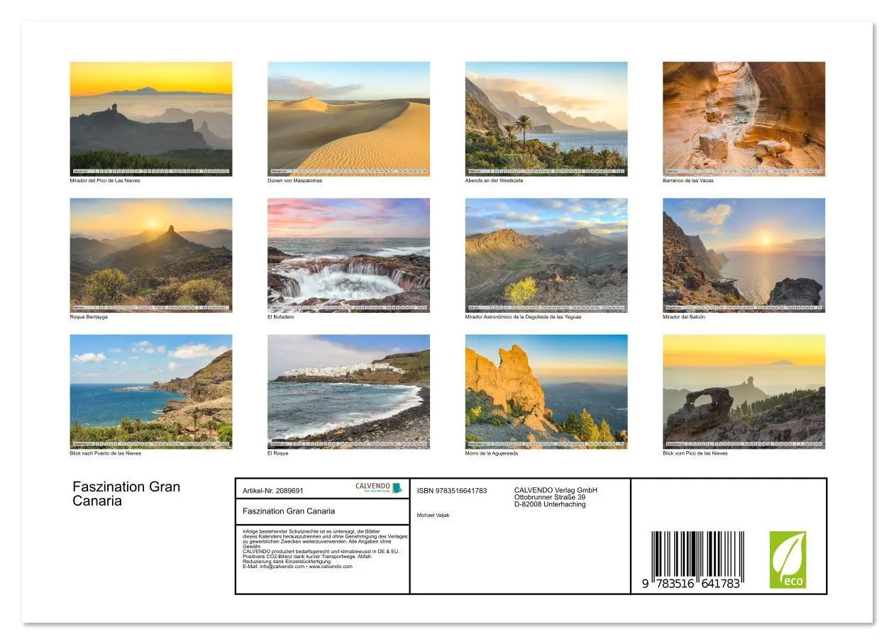 Bild: 9783516641783 | Faszination Gran Canaria (Wandkalender 2026 DIN A4 quer), CALVENDO...
