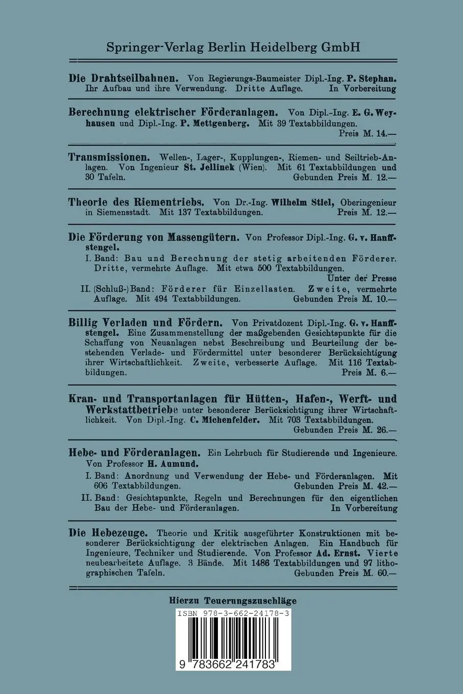 Rückseite: 9783662241783 | Die Drahtseile als Schachtförderseile | Alfred Wyszomirski | Buch | iv