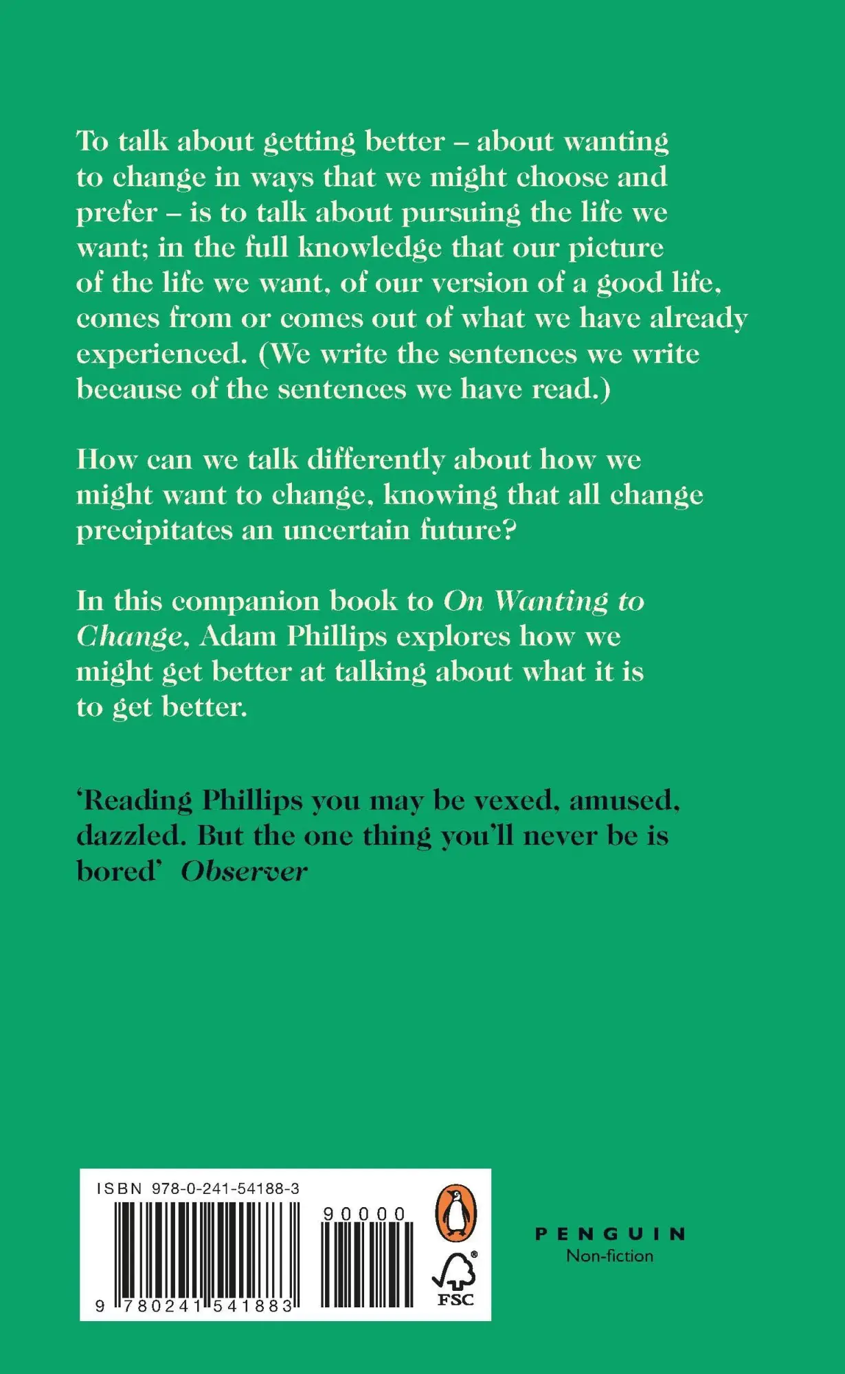 Rückseite: 9780241541883 | On Getting Better | Adam Phillips | Taschenbuch | Englisch | 2021