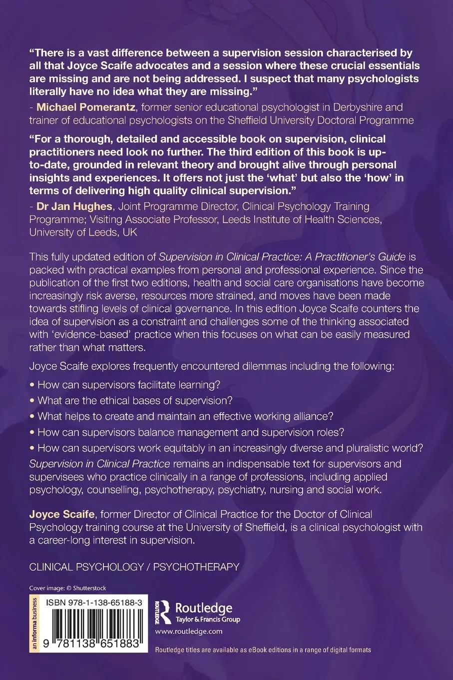 Rückseite: 9781138651883 | Supervision in Clinical Practice | A Practitioner's Guide | Scaife