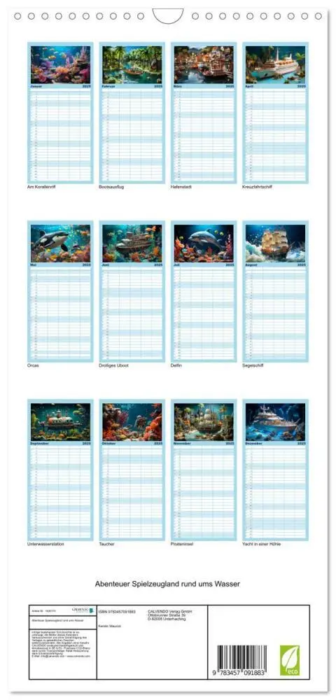 Bild: 9783457091883 | Familienplaner 2025 - Abenteuer Spielzeugland rund ums Wasser mit 5...