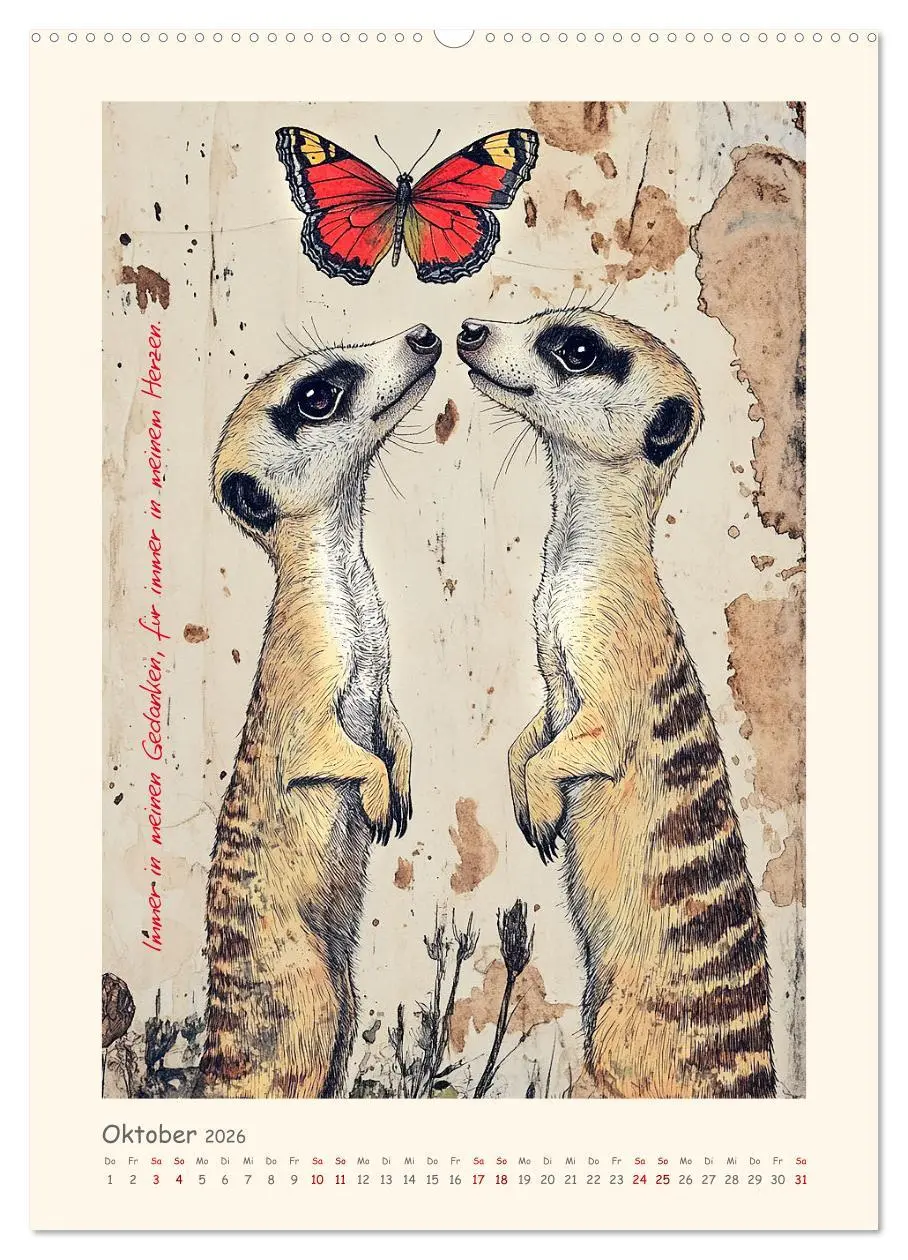 Bild: 9783516251883 | Liebenswerte Tierillustrationen (hochwertiger Premium Wandkalender...