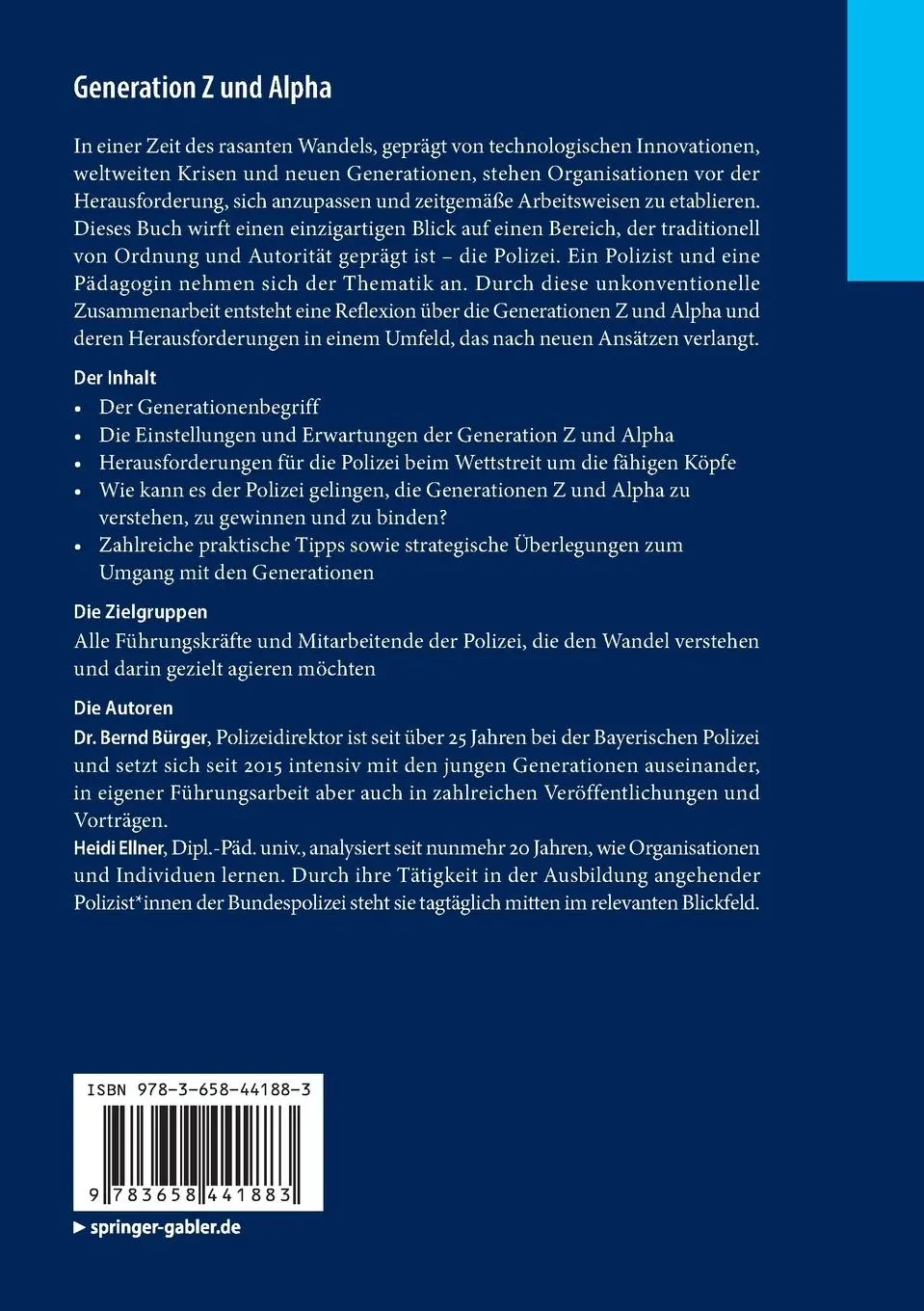 Rückseite: 9783658441883 | Generation Z und Alpha | Heidi Ellner (u. a.) | Taschenbuch | x | 2024