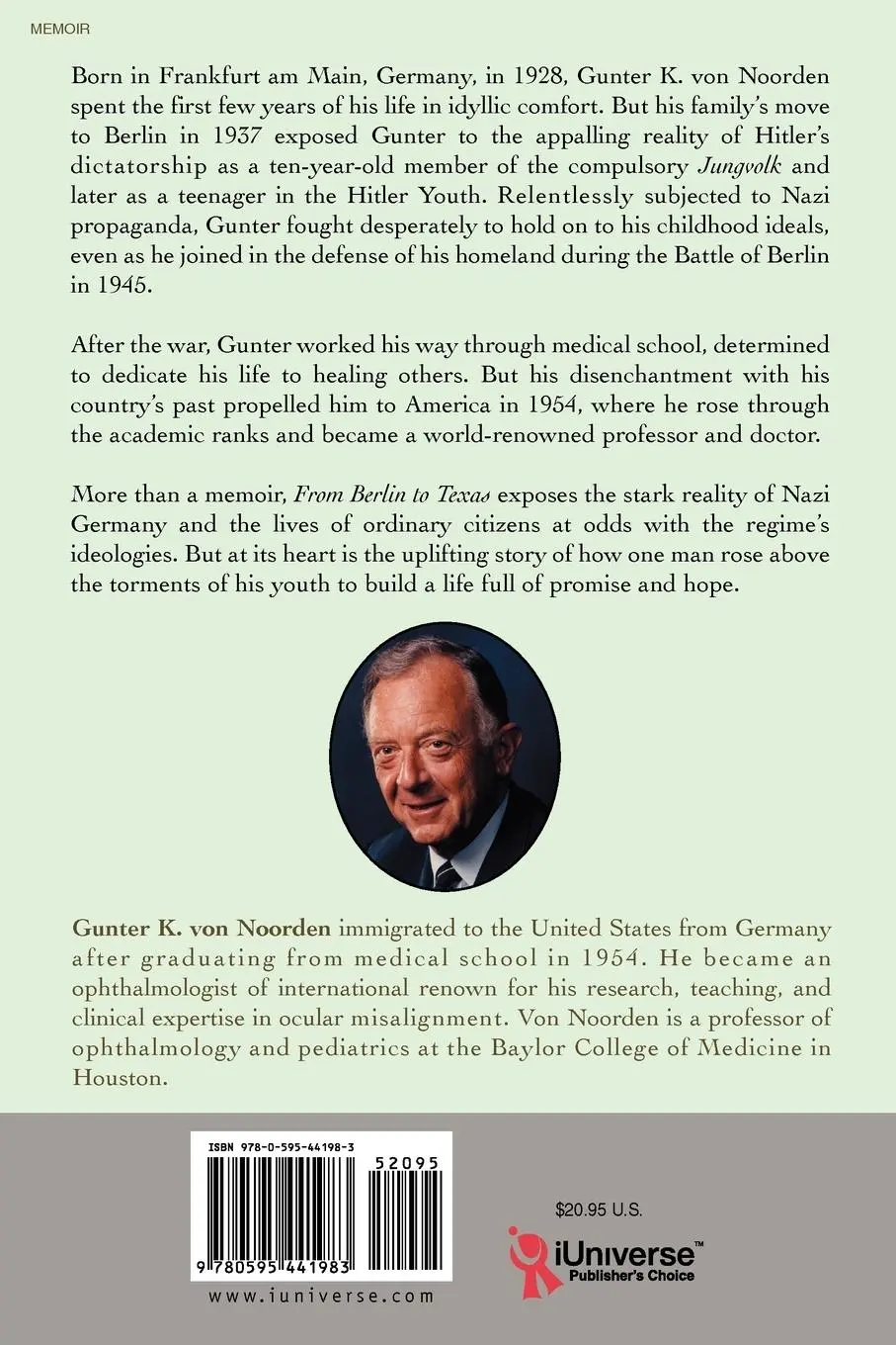 Rückseite: 9780595441983 | From Berlin to Texas | Forging a Life from the Devastation of War