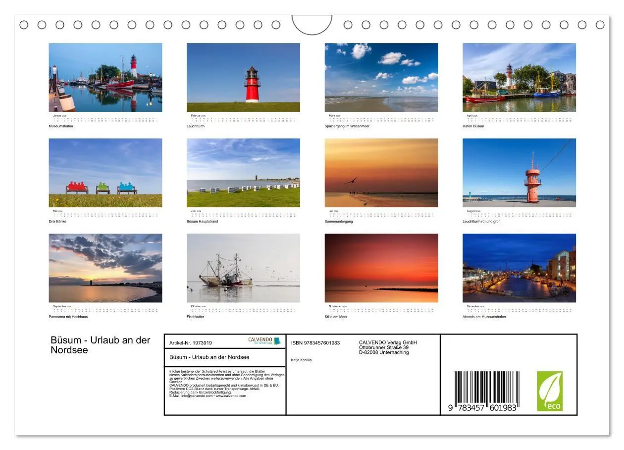 Bild: 9783457601983 | Büsum - Urlaub an der Nordsee (Wandkalender 2026 DIN A4 quer),...