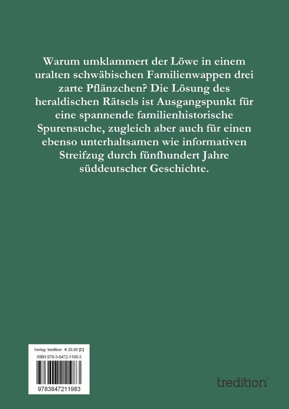 Rückseite: 9783847211983 | Drey grüne Bentzen | Eine Familiengeschichte | Rainer Bunz | Buch