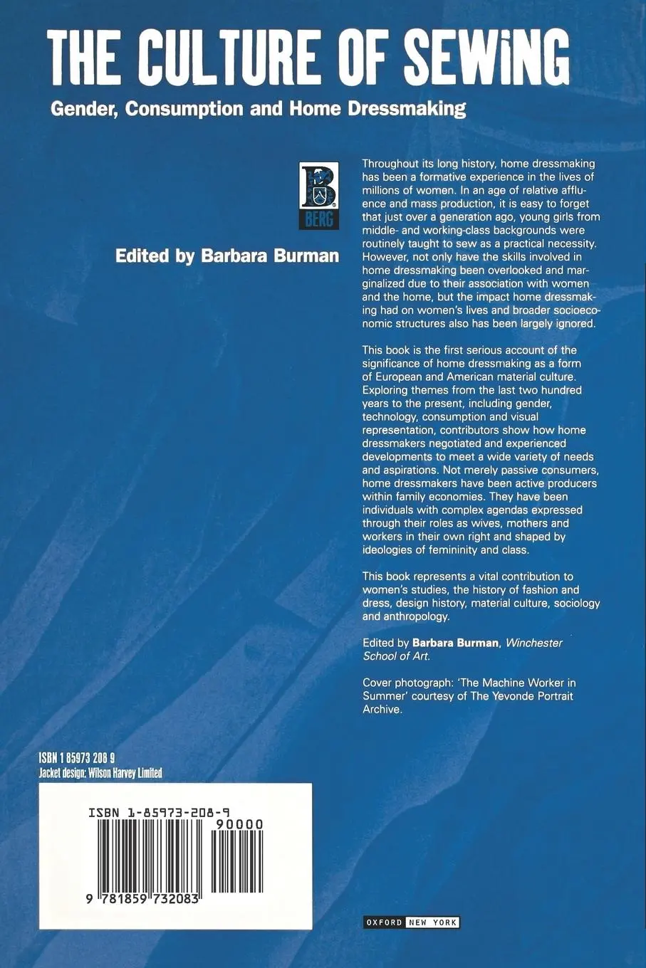 Rückseite: 9781859732083 | The Culture of Sewing | Gender, Consumption and Home Dressmaking