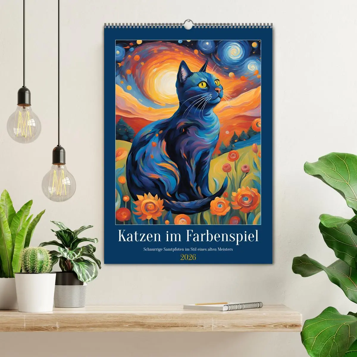 Bild: 9783457282083 | Katzen im Farbenspiel (Wandkalender 2026 DIN A2 hoch), CALVENDO...