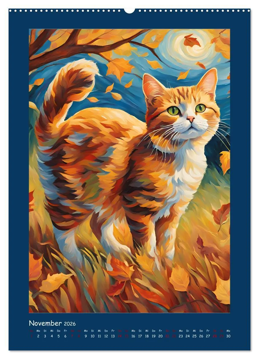 Bild: 9783457282083 | Katzen im Farbenspiel (Wandkalender 2026 DIN A2 hoch), CALVENDO...