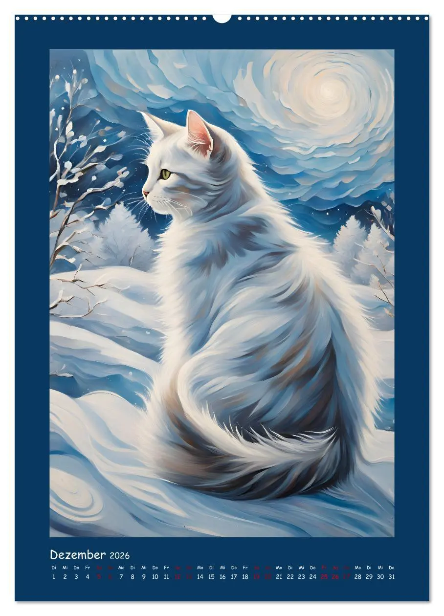 Bild: 9783457282083 | Katzen im Farbenspiel (Wandkalender 2026 DIN A2 hoch), CALVENDO...