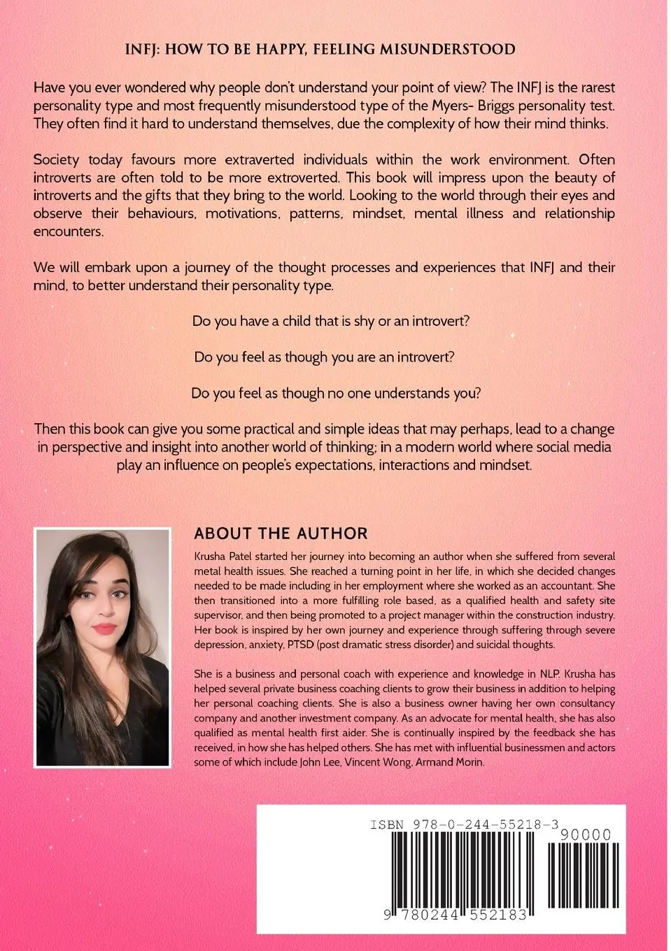 Rückseite: 9780244552183 | INFJ | HOW TO BE HAPPY, FEELING MISUNDERSTOOD | Krusha Patel | Buch