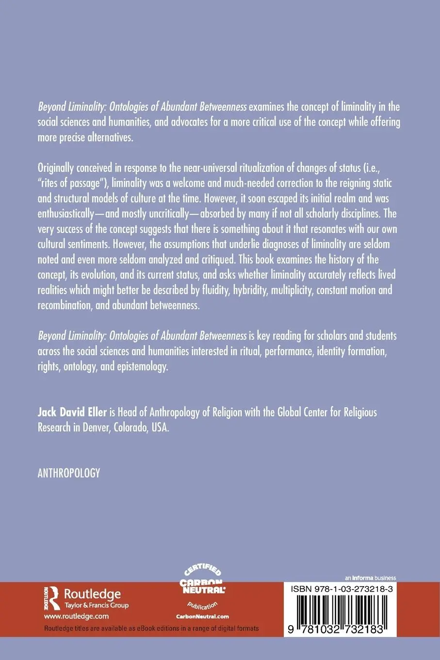 Rückseite: 9781032732183 | Beyond Liminality | Ontologies of Abundant Betweenness | Eller | Buch
