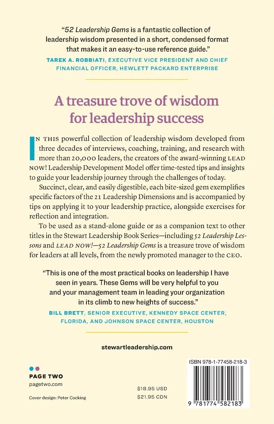 Rückseite: 9781774582183 | 52 Leadership Gems | Practical and Quick Insights for Leading Others