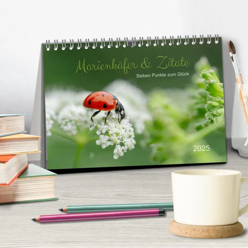 Bild: 9783435012183 | Marienkäfer &amp; Zitate - Sieben Punkte zum Glück (Tischkalender 2025...